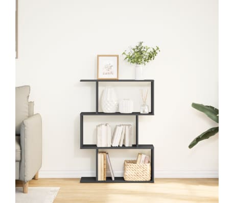 vidaXL Βιβλιοθήκη/Διαχωριστικό Χώρου 3 Επ. Μαύρο 70x24x97 εκ. Επ. Ξύλο