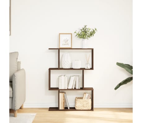 vidaXL Regał przegroda, 3 poziomy, brązowy dąb, 70x24x97 cm