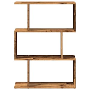 Knihovna/dělicí stěna 3patrová old wood 70x24x97 cm kompozit - obrázek 5