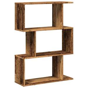 Knihovna/dělicí stěna 3patrová old wood 70x24x97 cm kompozit - obrázek 7