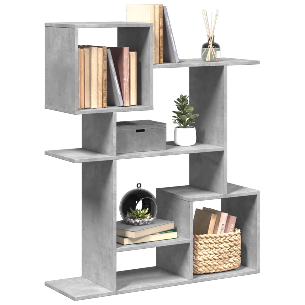 vidaXL Raumteiler-Bücherregal Betongrau 92x29x112 cm Holzwerkstoff