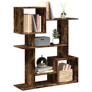 Pregrada s knjižno omaro dimljen hrast 92x29x112 cm inž. les
