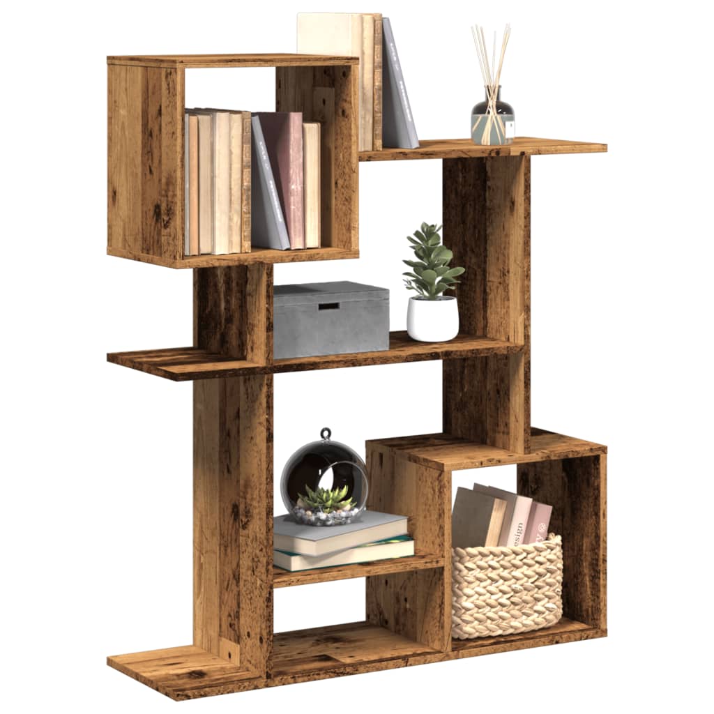 vidaXL Raumteiler-Bücherregal Altholz-Optik 92x29x112 cm Holzwerkstoff