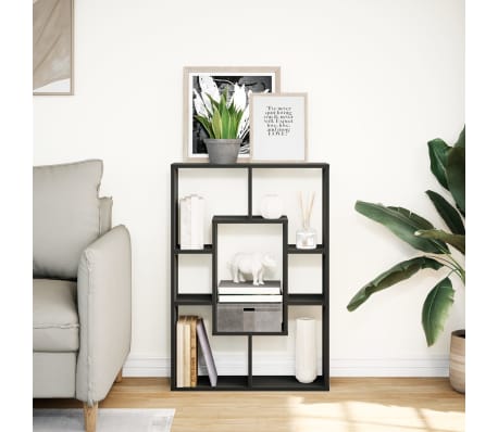 vidaXL Bibliotecă, negru, 63x20x90 cm, lemn prelucrat