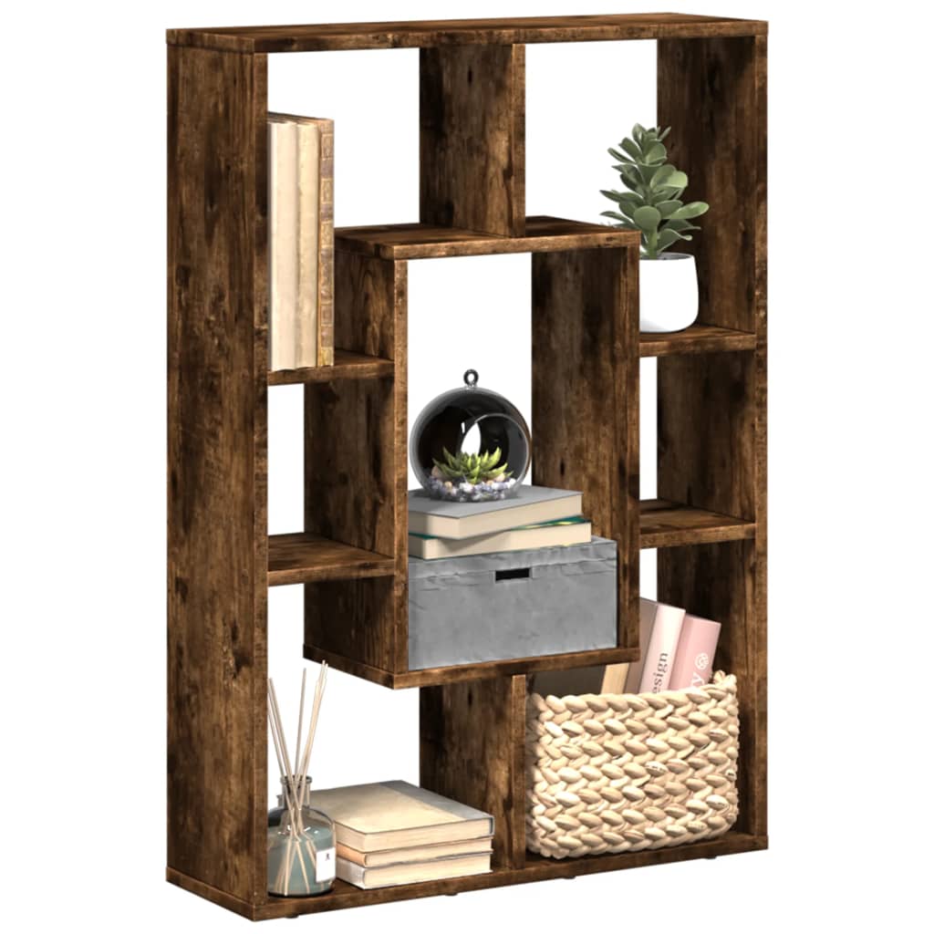 vidaXL Bücherregal Räuchereiche 63x20x90 cm Holzwerkstoff