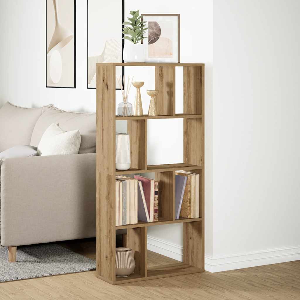 vidaXL kézműves tölgy színű szerelt fa könyvespolc 60 x 20 x 120 cm