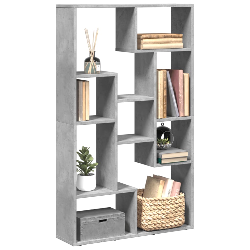 vidaXL Bücherregal Betongrau 72x20x120 cm Holzwerkstoff