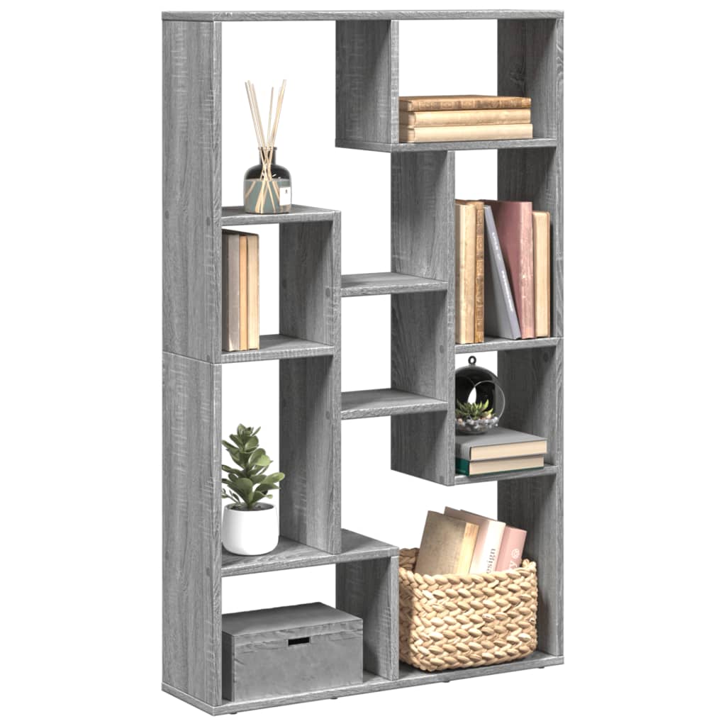 vidaXL Bücherregal Grau Sonoma 72x20x120 cm Holzwerkstoff