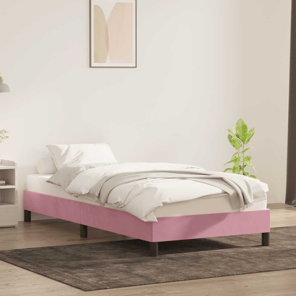 vidaXL Bedframe zonder matras 80x210 cm fluweel roze, foto 2