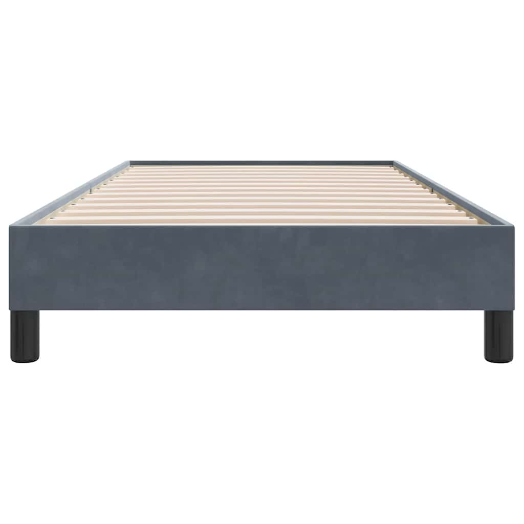 vidaXL Bedframe zonder matras 100x210 cm fluweel donkergrijs grijs, foto 4