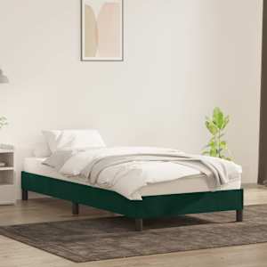 Rám postele bez matrace tmavě zelená 100x210 cm samet - obrázek 3