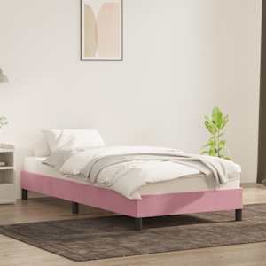 Rám postele bez matrací růžová 100x210 cm samet - obrázek 3