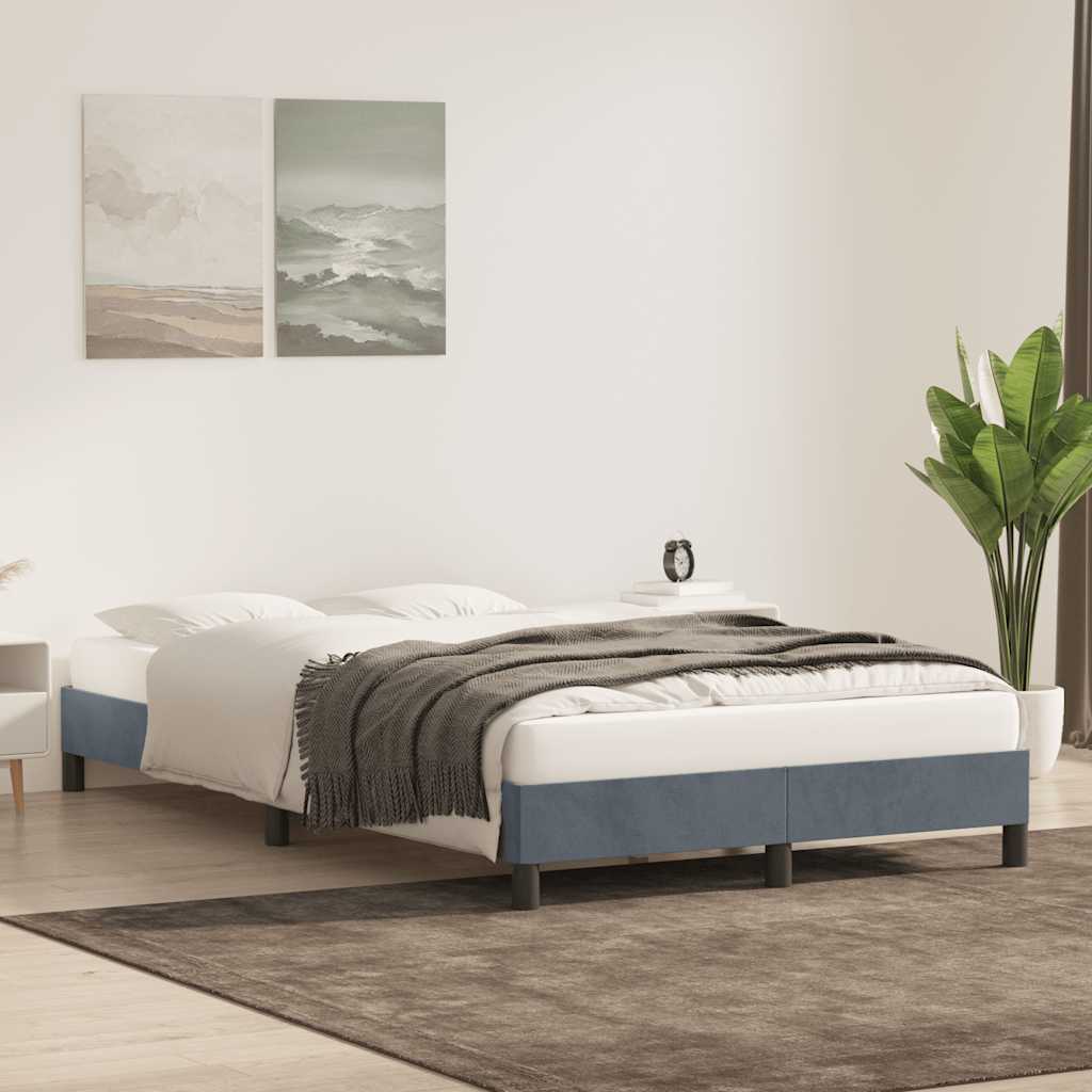vidaXL Bedframe zonder matras 120x210 cm fluweel donkergrijs afbeelding