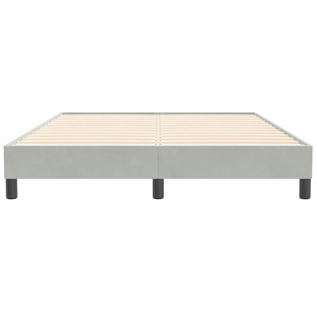 vidaXL Bedframe zonder matras 140x210 cm fluweel lichtgrijs grijs, foto 4