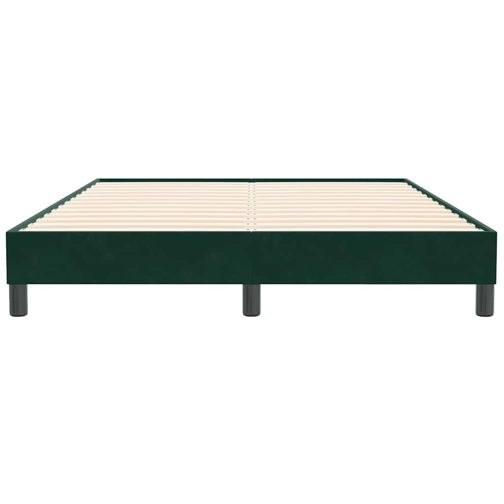 vidaXL Bedframe zonder matras 140x210 cm fluweel donkergroen groen, foto 4