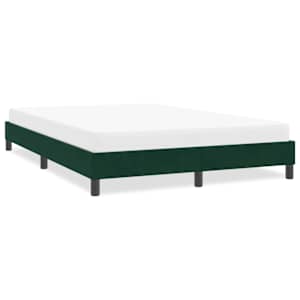 Rám postele bez matrace tmavě zelená 140x210 cm samet - obrázek 1