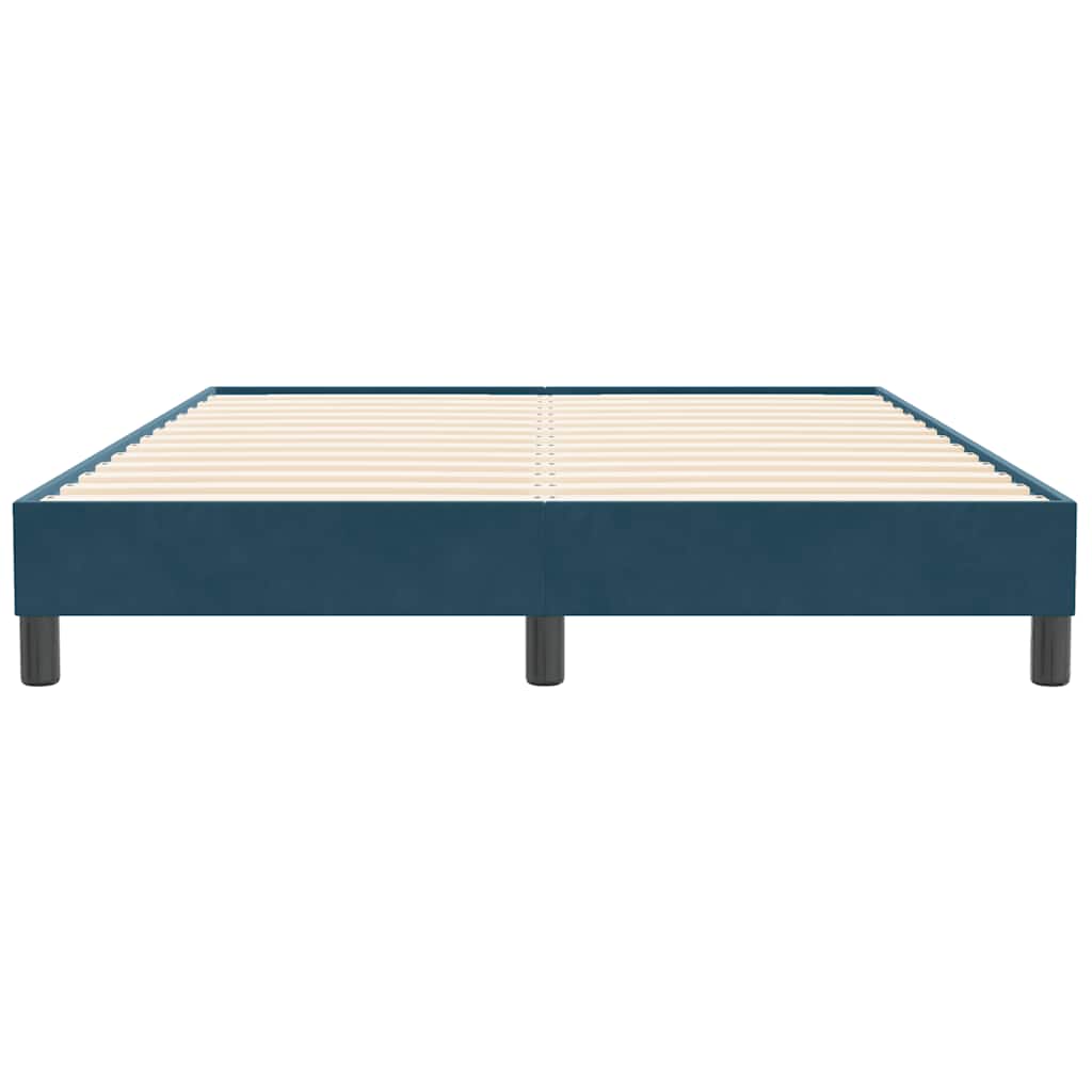 vidaXL Bedframe zonder matras 140x210 cm fluweel donkerblauw blauw, foto 4