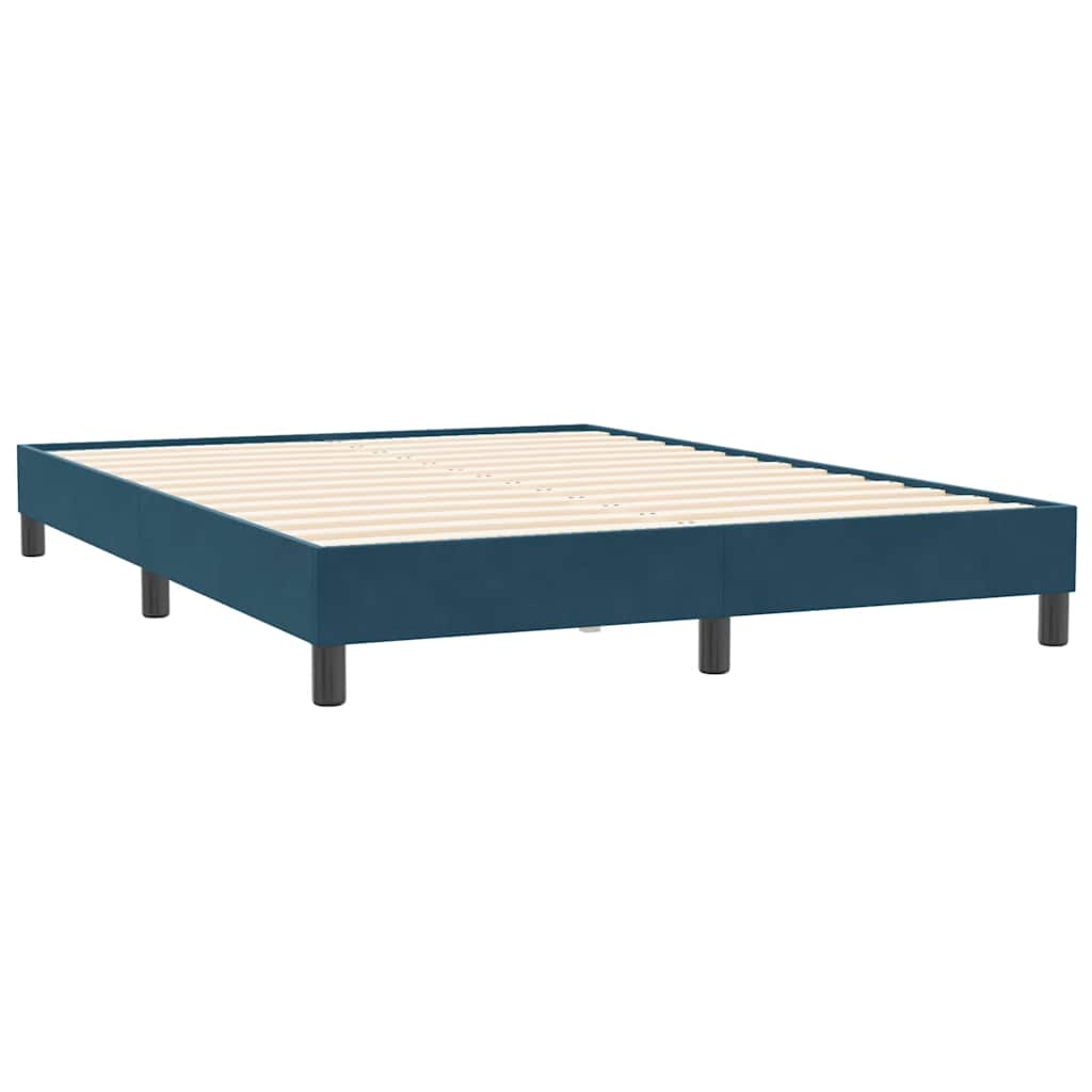 vidaXL Bedframe zonder matras 160x210 cm fluweel donkerblauw blauw, foto 3