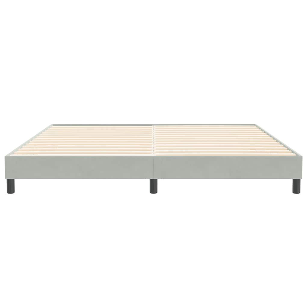 vidaXL Bedframe zonder matras 200x210 cm fluweel lichtgrijs grijs, foto 4