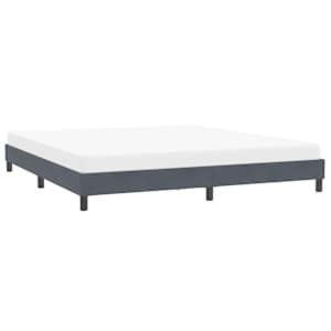 Rám postele bez matrace tmavě šedý 200x210 cm samet - obrázek 4