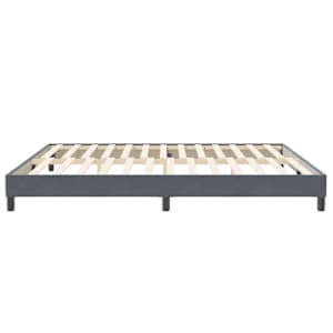 Rám postele bez matrace tmavě šedý 200x210 cm samet - obrázek 6