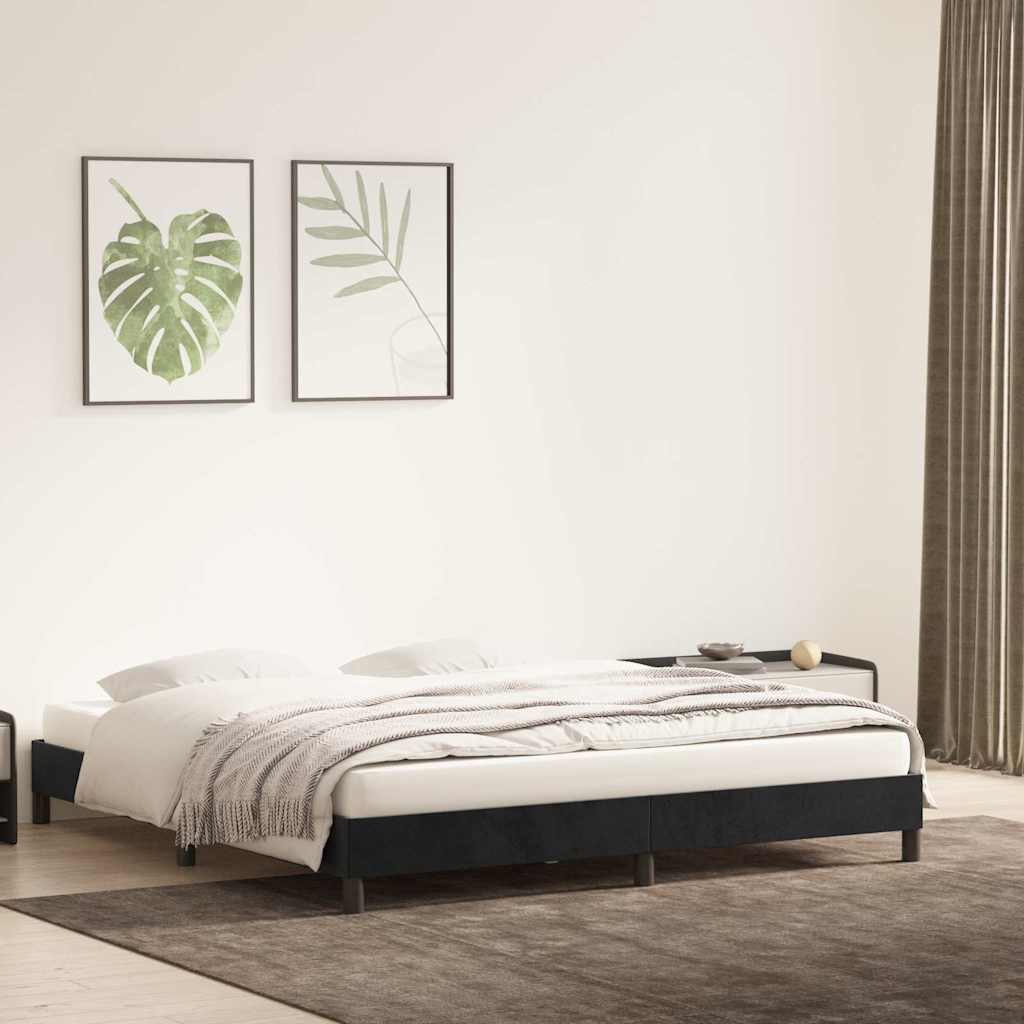 vidaXL Bedframe zonder matras 200x210 cm fluweel zwart, foto 2