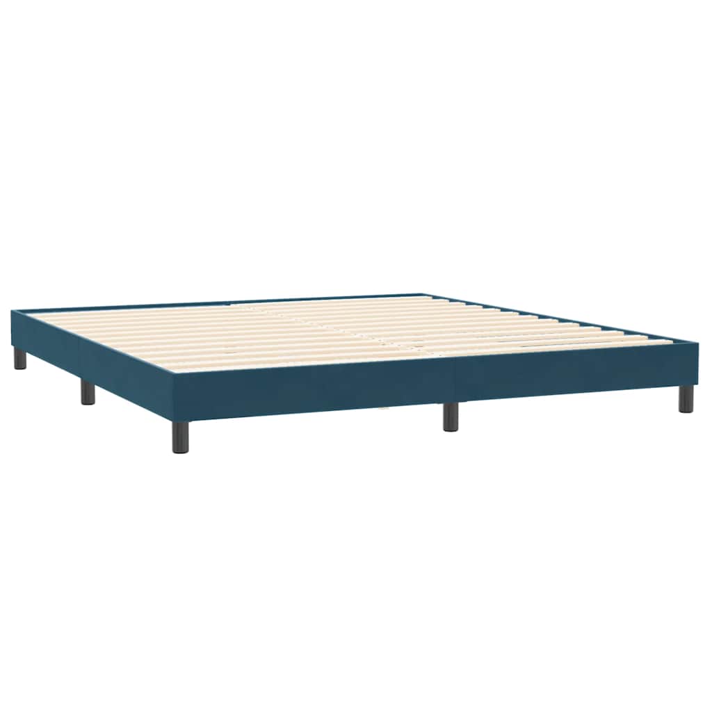 vidaXL Bedframe zonder matras 200x210 cm fluweel donkerblauw blauw, foto 3