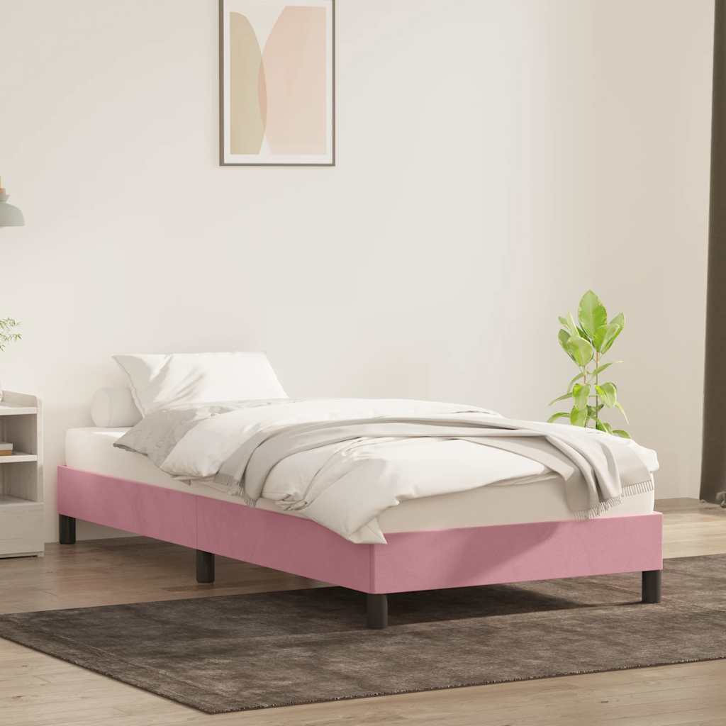 Thumbnail - vidaXL Bettgestell ohne Matratze Rosa 80x220 cm Samt