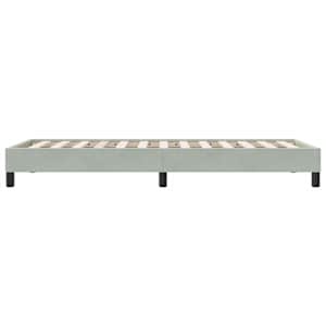 Rám postele bez matrace světle šedá 90x220 cm samet - obrázek 6
