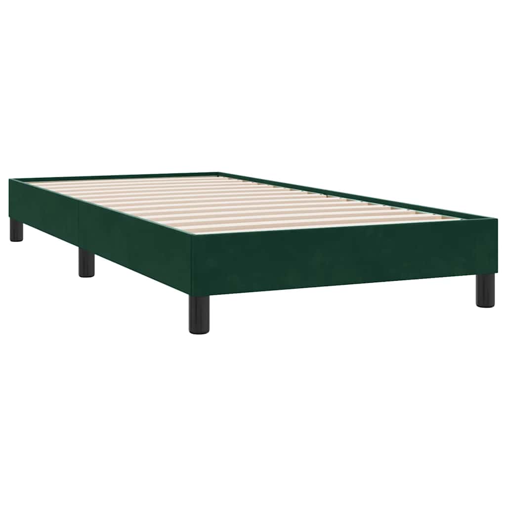 vidaXL Bedframe zonder matras 90x220 cm fluweel donkergroen groen, foto 3