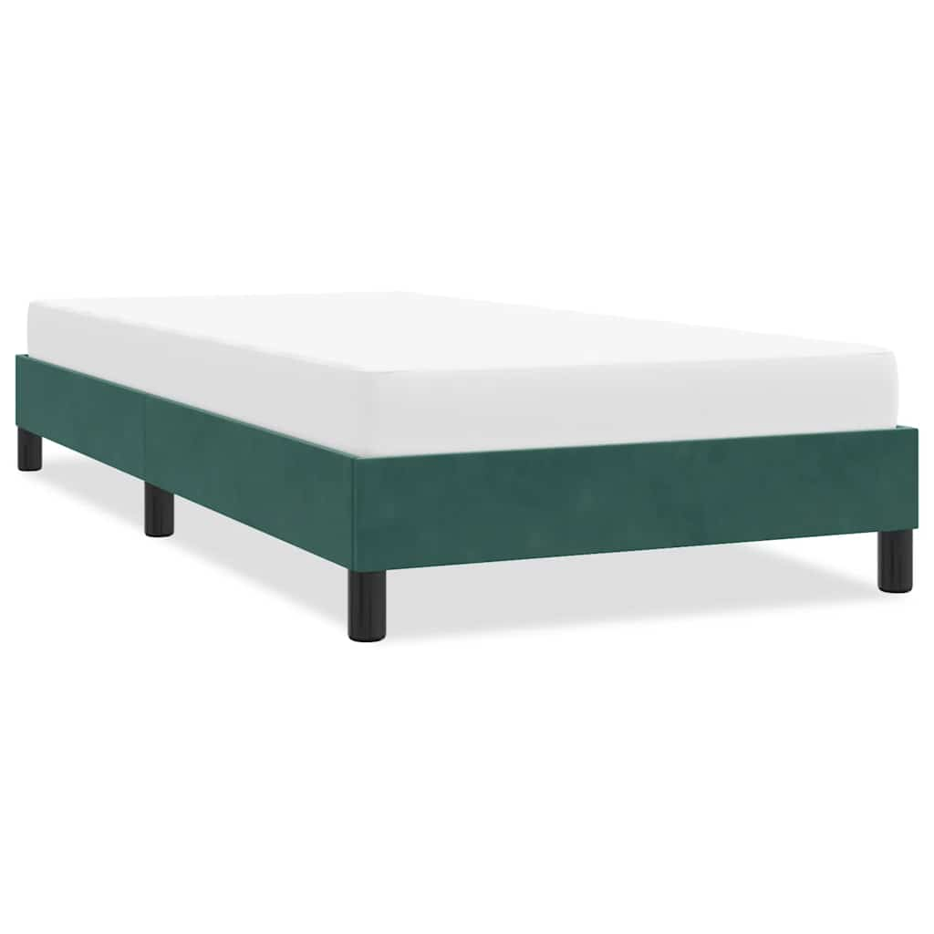 vidaXL Cadru de pat fără saltea verde închis 90x220 cm catifea