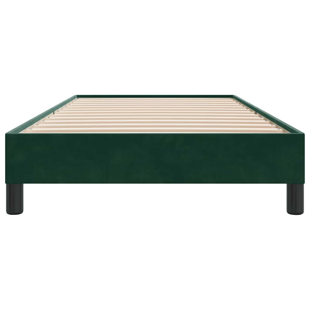 vidaXL Bedframe zonder matras 100x220 cm fluweel donkergroen groen, foto 4