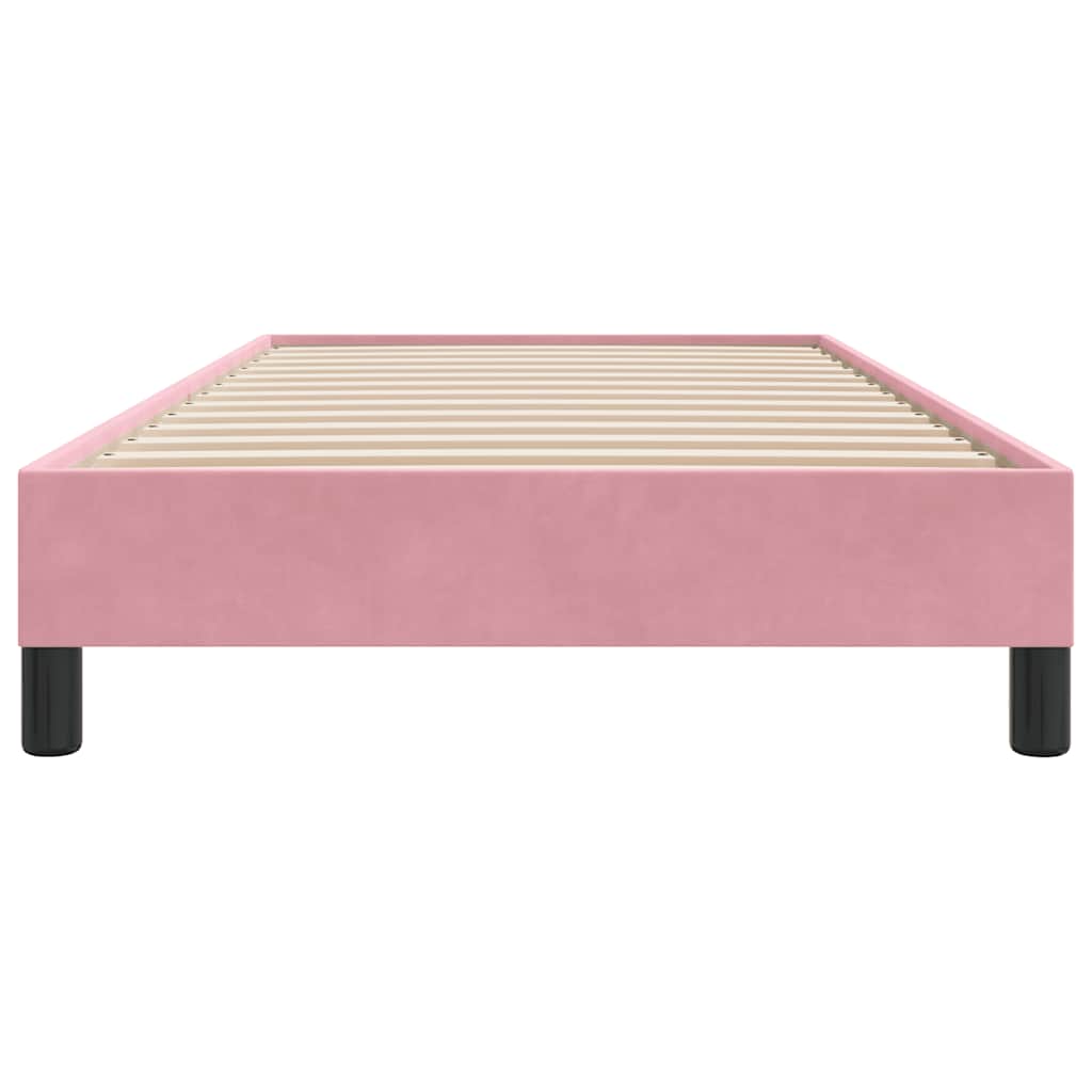 vidaXL Bedframe zonder matras 100x220 cm fluweel roze, foto 4