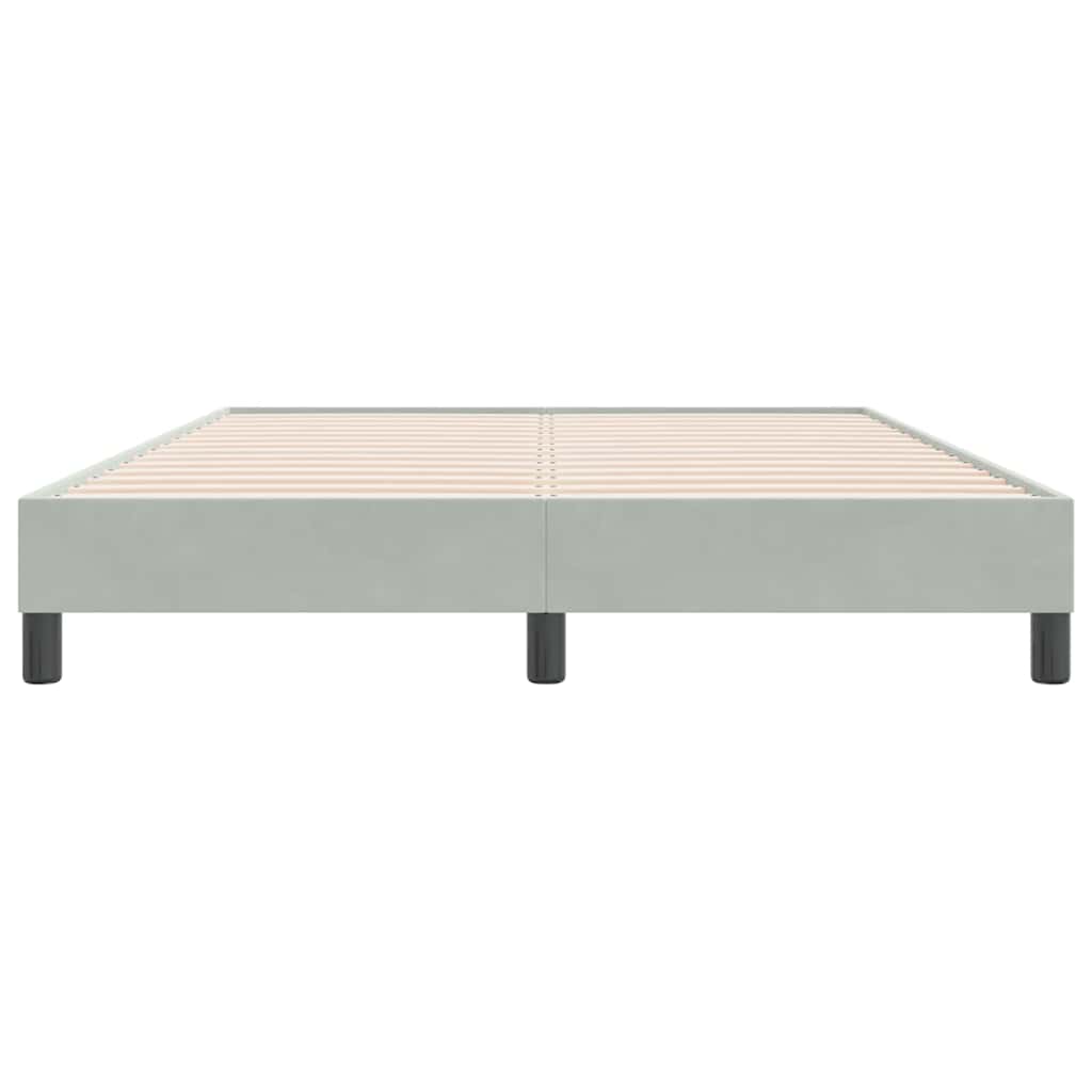 vidaXL Bedframe zonder matras 140x220 cm fluweel lichtgrijs grijs, foto 4