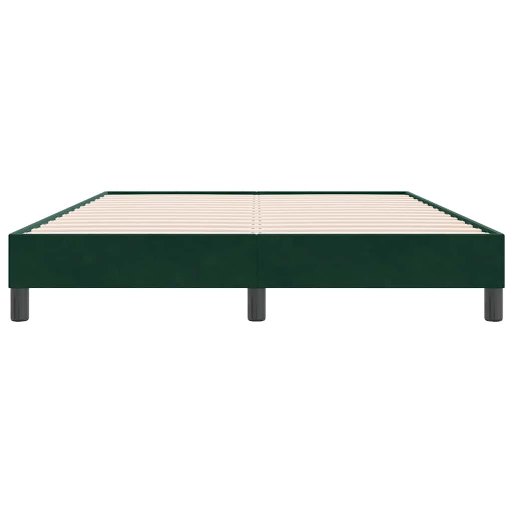 vidaXL Bedframe zonder matras 140x220 cm fluweel donkergroen groen, foto 4