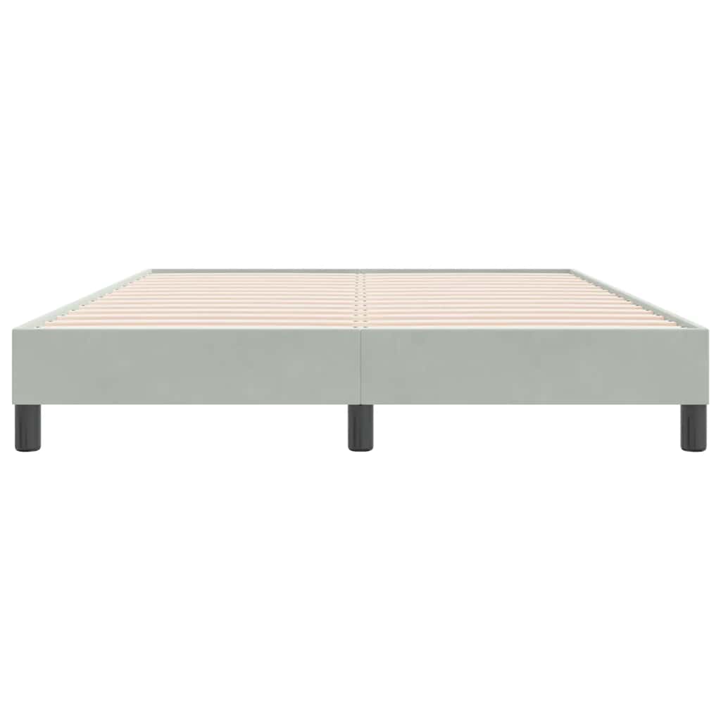 vidaXL Bedframe zonder matras 160x220 cm fluweel lichtgrijs grijs, foto 4
