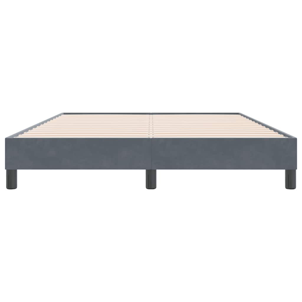 vidaXL Bedframe zonder matras 160x220 cm fluweel donkergrijs grijs, foto 4