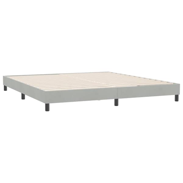 vidaXL voodiraam ilma madratsita, helehall, 180x220 cm, samet