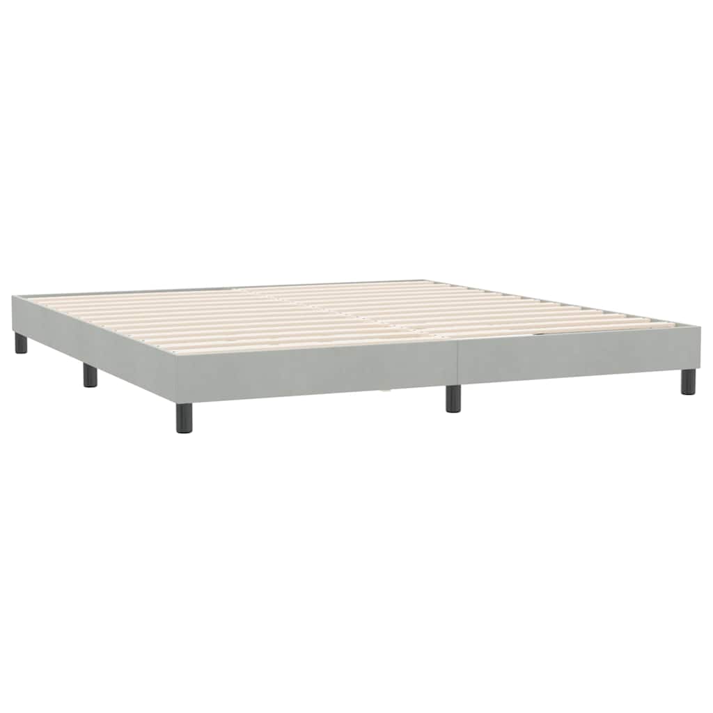 vidaXL Bedframe zonder matras 180x220 cm fluweel lichtgrijs grijs, foto 3