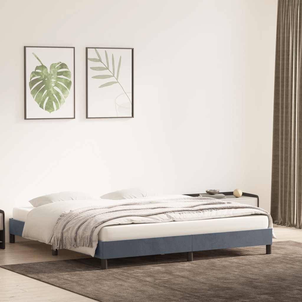 vidaXL Bedframe zonder matras 180x220 cm fluweel donkergrijs afbeelding