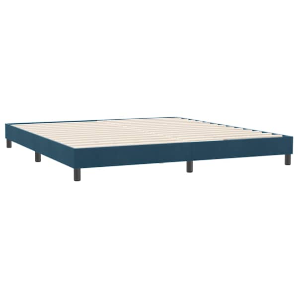 vidaXL voodiraam ilma madratsita, tumesinine, 180x220 cm, samet