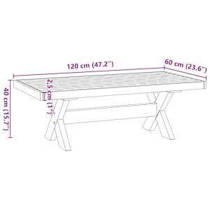 Konferenční stolek NOAIN na nohách ve tvaru X 120x60x40 cm - obrázek 9