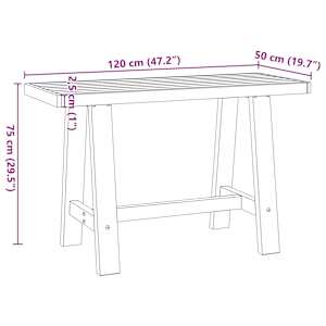 Psací stůl NOAIN na nohách ve tvaru A 120x50x75 cm borovice - obrázek 9