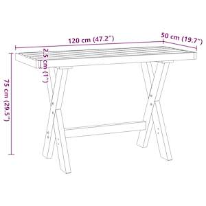 Psací stůl NOAIN na nohách ve tvaru X 120x50x75 cm borovice - obrázek 9