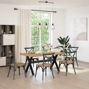 vidaXL Dining Table NOAIN X-Shaped Legs 160x90x75 cm Solid Wood Pine