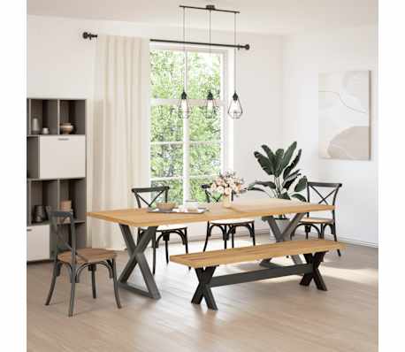 vidaXL Eetbank NOAIN X-vormige poten 180x40x45 cm massief hout