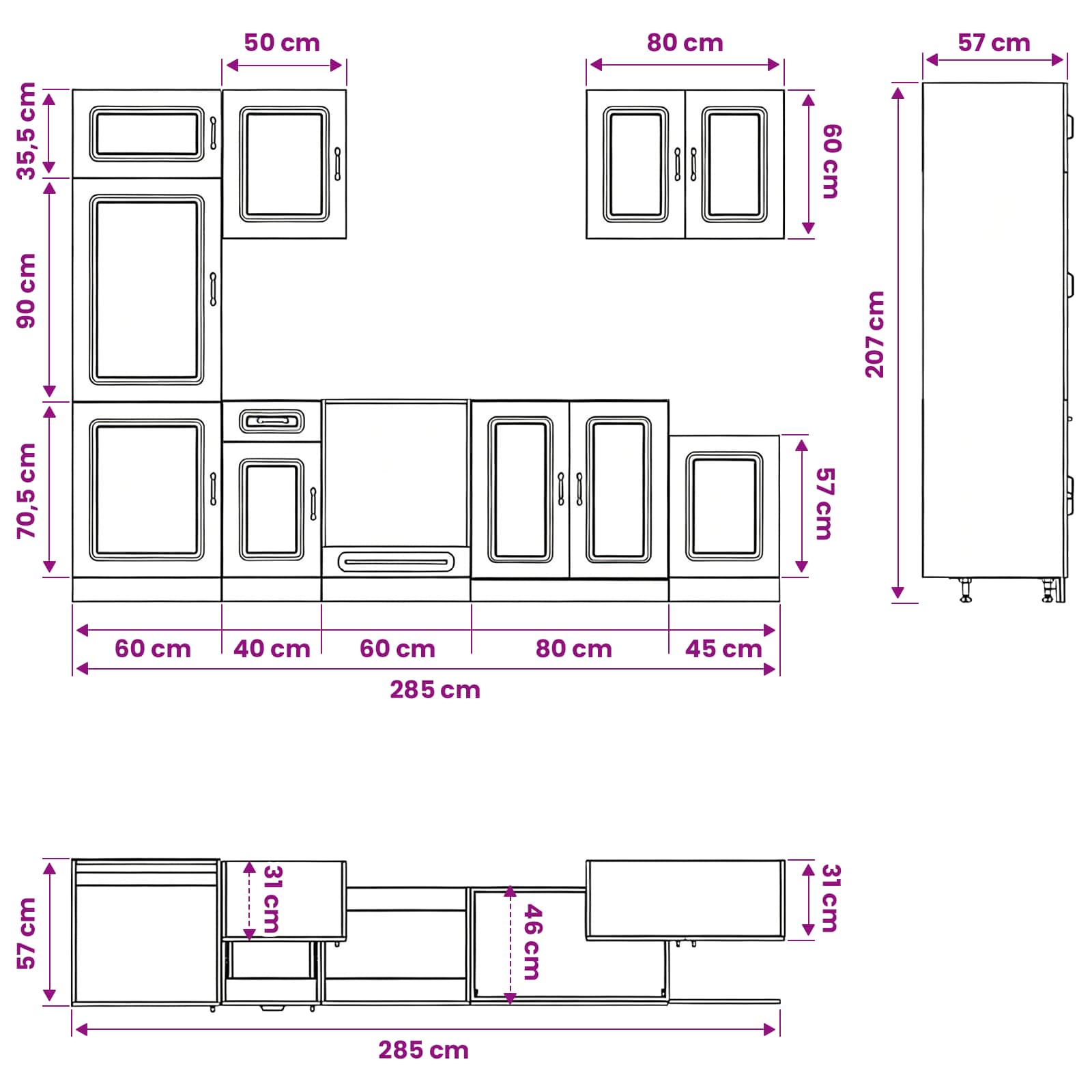 vidaXL 7-tlg. Küchenschrank-Set Kalmar Sonoma-Eiche Holzwerkstoff – Bild 18