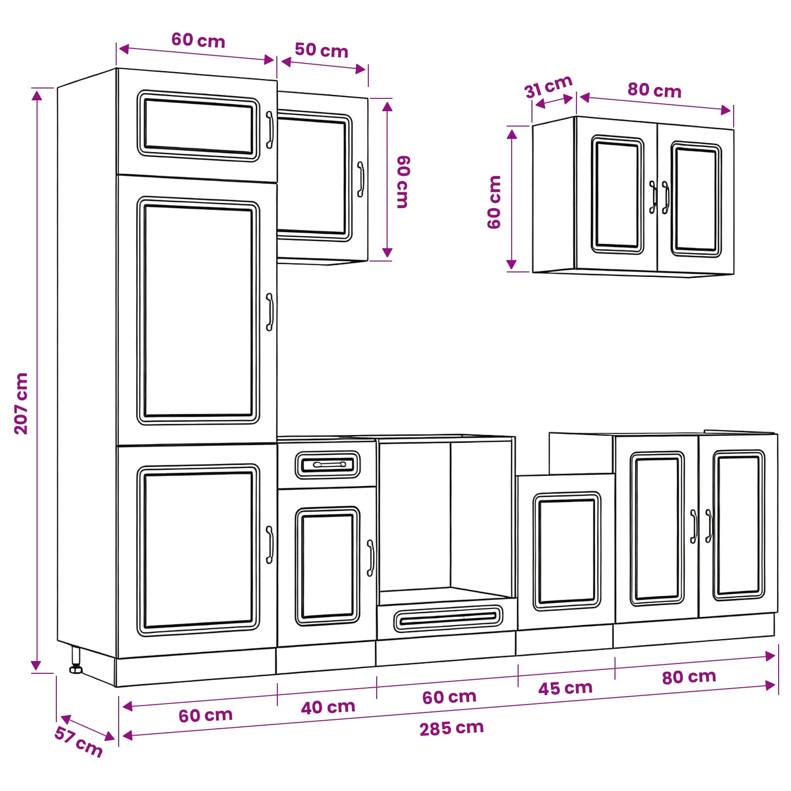 vidaXL 7-tlg. Küchenschrank-Set Kalmar Sonoma-Eiche Holzwerkstoff – Bild 19
