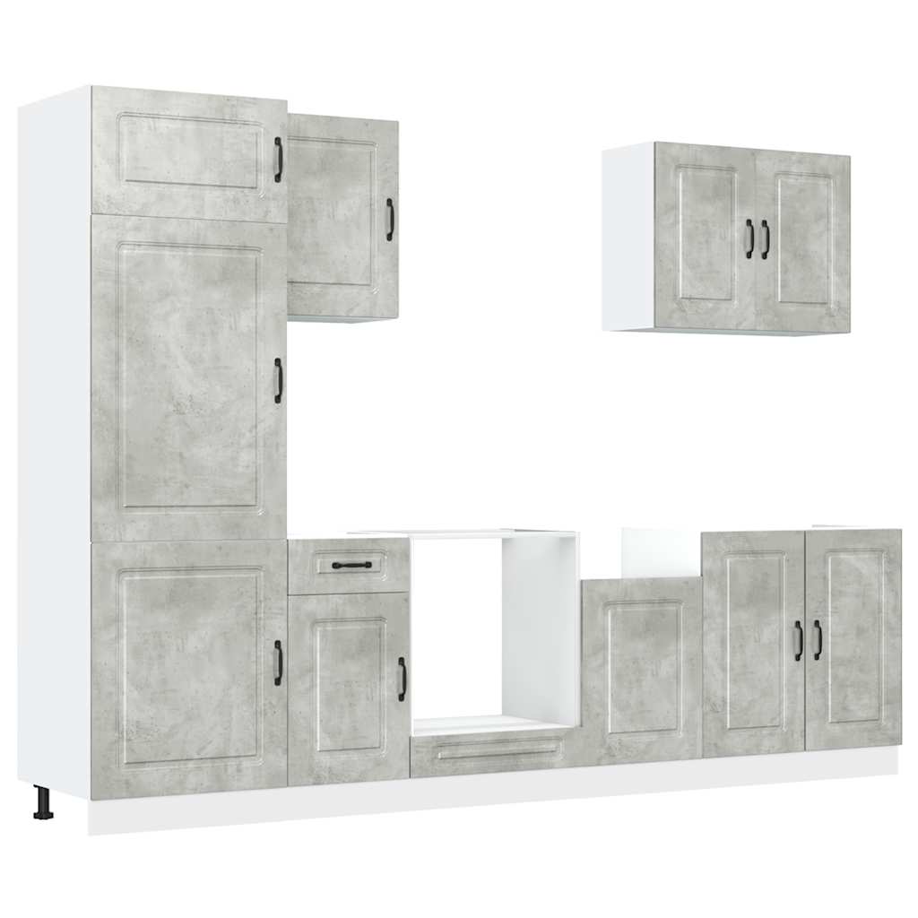 VidaXL 7dílná sada kuchyňských skříněk "Kalmar" betonově šedá kompozit