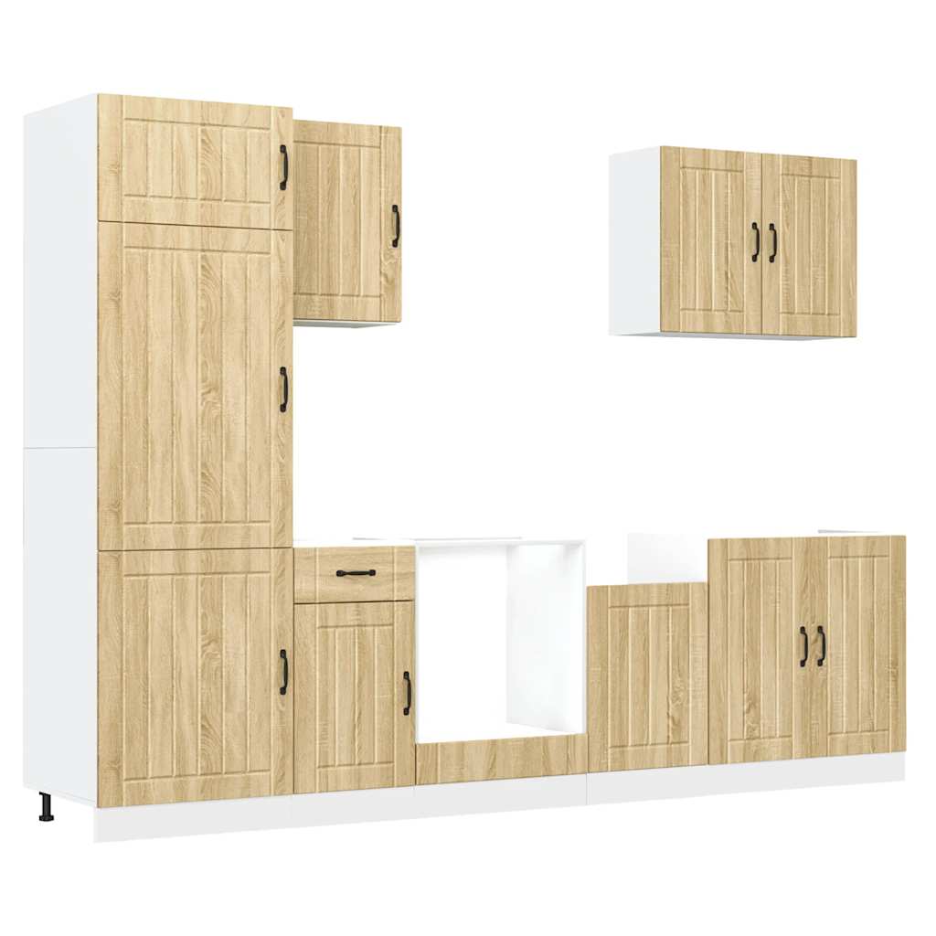 Thumbnail - vidaXL 7-tlg. Küchenschrank-Set Lucca Sonoma-Eiche Holzwerkstoff